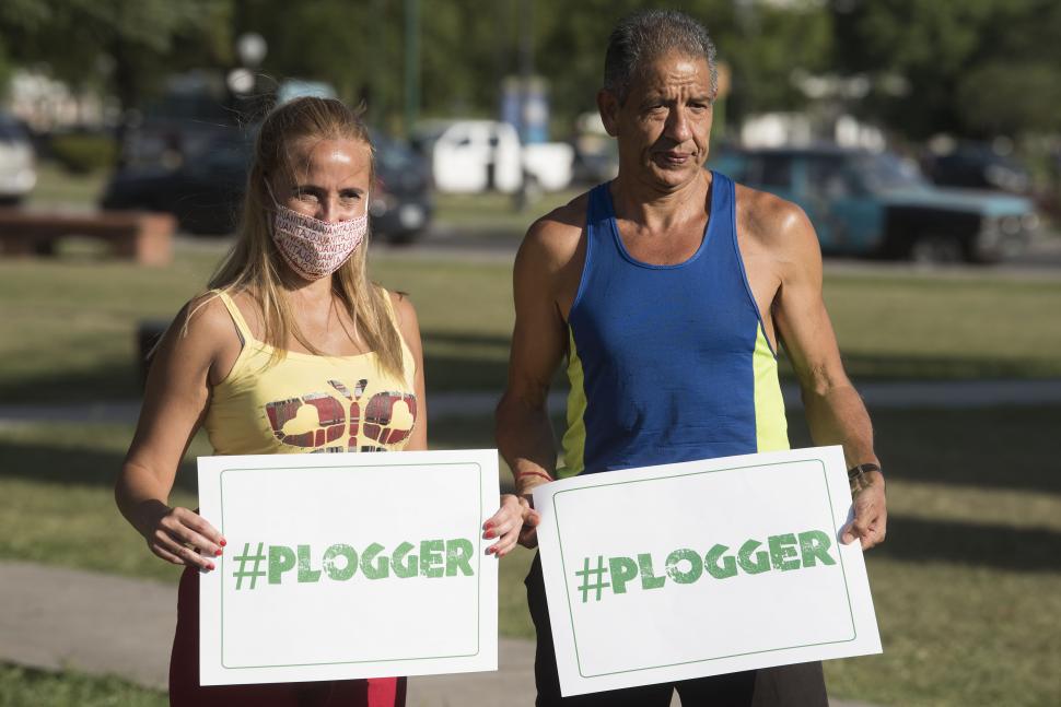 Entre los “ploggers”, estuvo el reconocido atleta tucumano Juan Pablo Juárez.