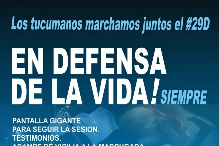 En dos plazas de Tucumán habrá vigilia en favor y en contra del aborto legal