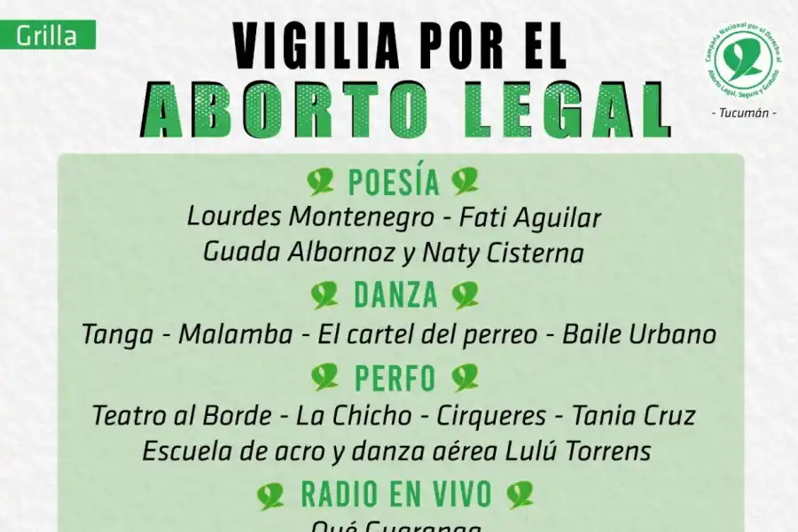 En dos plazas de Tucumán habrá vigilia en favor y en contra del aborto legal