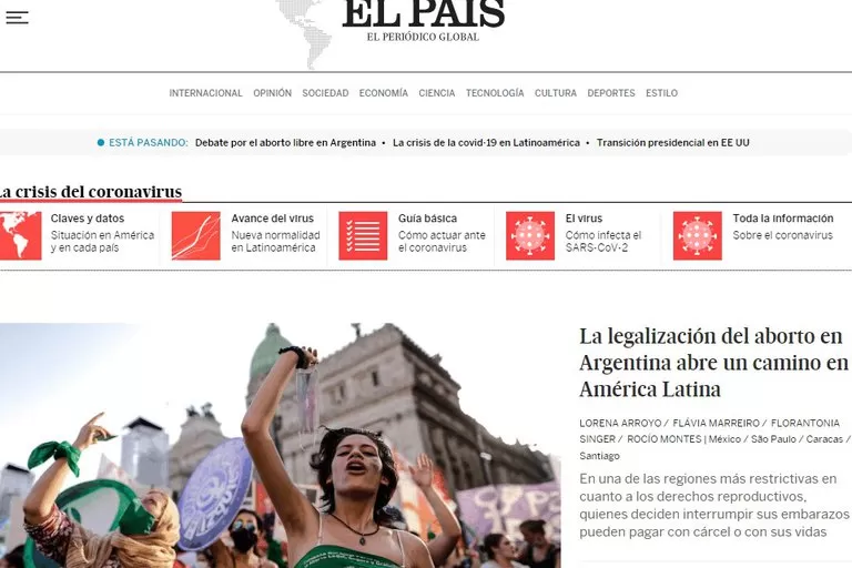 Los diarios del mundo hablan de una histórica aprobación del aborto legal en Argentina