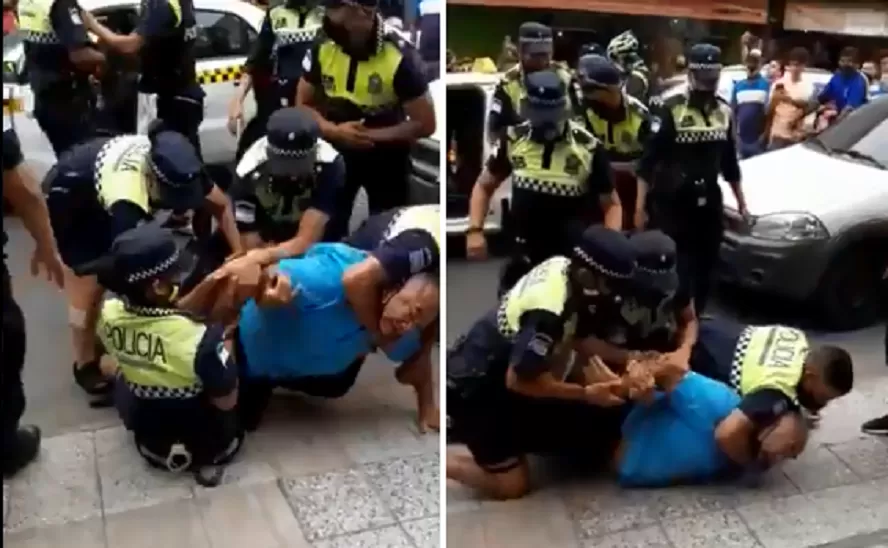 Video: violenta detención de un taxista, en pleno microcentro