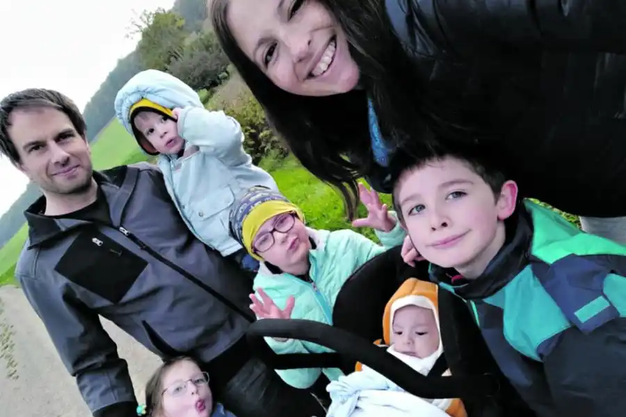 EN ALEMANIA Magdalena Barberis Alurralde y su familia.