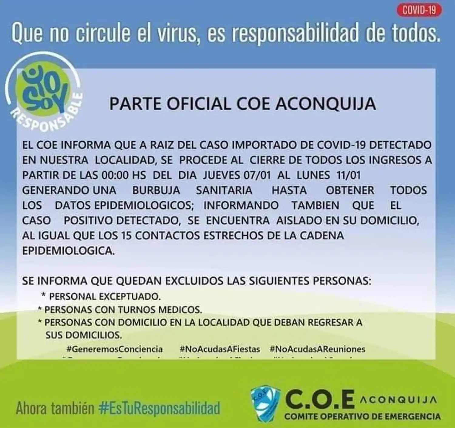 Cerraron los accesos a Las Estancias por un caso de coronavirus