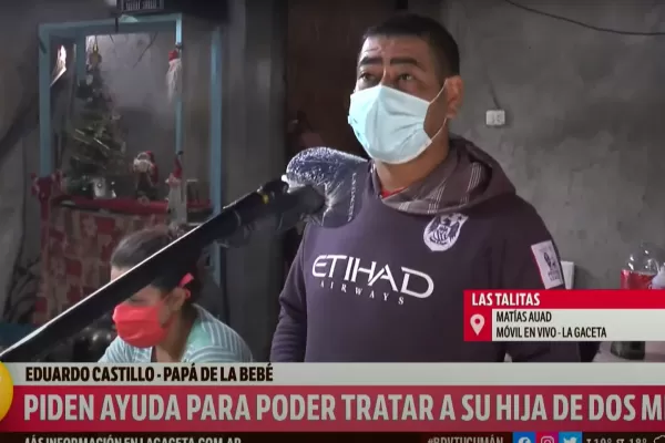 Una familia pide ayuda para cubrir el tratamiento de una bebé de dos meses