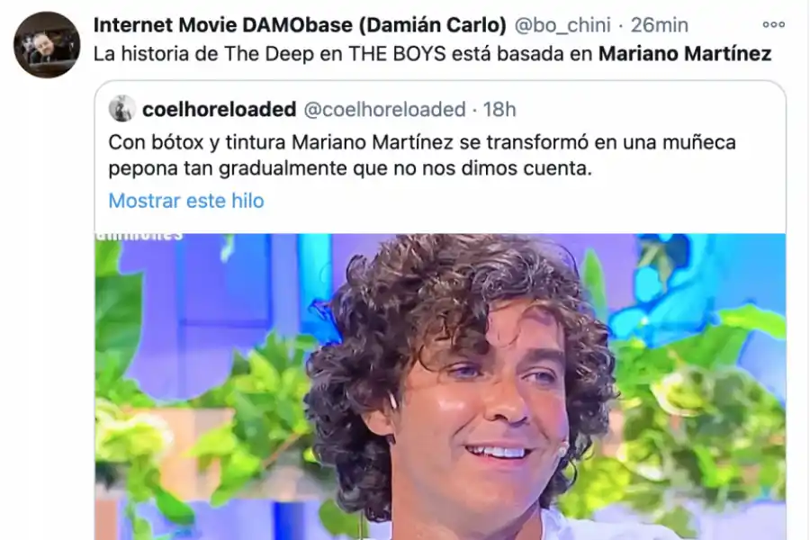 Mariano Martínez apareció con nuevo look y lo destrozaron en Twitter