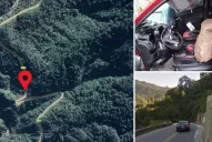 Así es el tramo de la ruta 307 donde se desprendió una roca sobre un auto