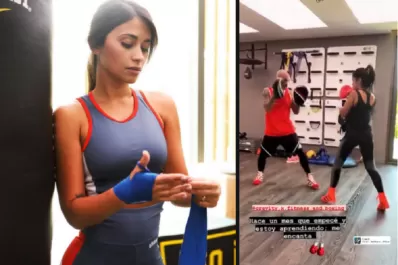 Video: Antonela Roccuzzo practica boxeo