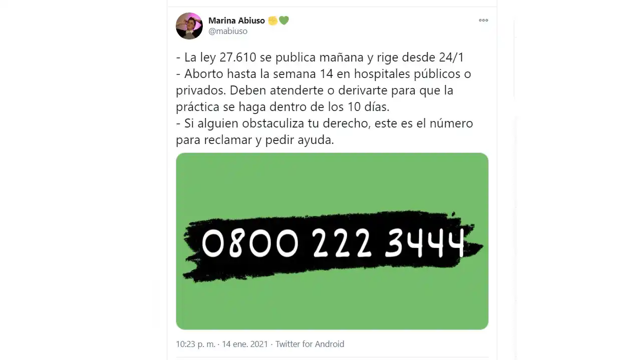 Una nueva campaña en redes advierte dónde llamar si te niegan acceder al aborto legal