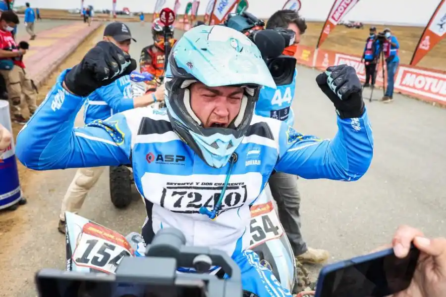 GIGANTE. Andújar, patrocinado por Boca, es el cuarto argentino en ganar un título en la categoría Cuatriciclos.