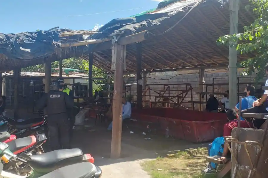 La casa estaba acondicionada como un estadio para riña de gallos. 