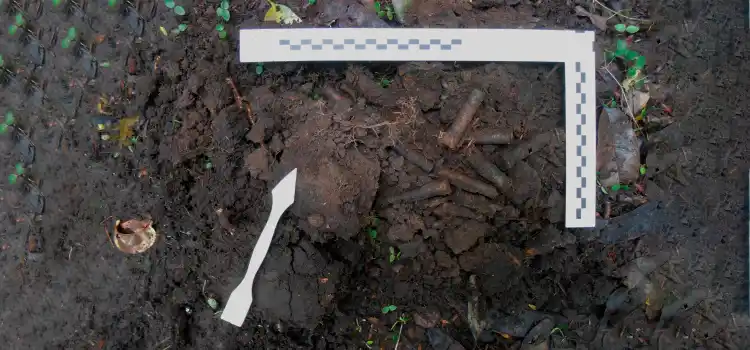 RELIQUIAS DE LA MUERTE. Tras 12 años de investigación, la muestra de artefactos recuperados supera los 300 elementos: desde proyectiles y bainas hasta botones y bayonetas.