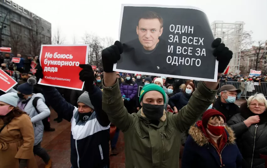 Protesta en Rusia. FOTO REUTERS. 