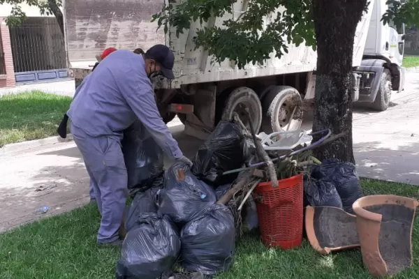 Para combatir al dengue, realizan limpieza y descacharreo en el barrio Kennedy