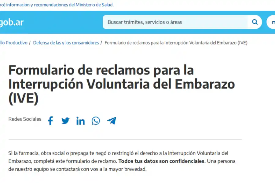 Se habilitó un formulario online para denunciar impedimentos en la práctica del aborto legal