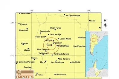 Un sismo de 4.3° de magnitud en la escala Richter sacudió a Córdoba