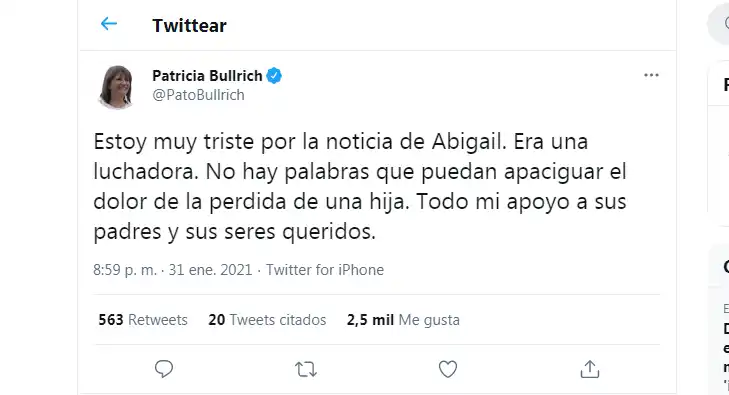 El último adiós a Abigail en las redes