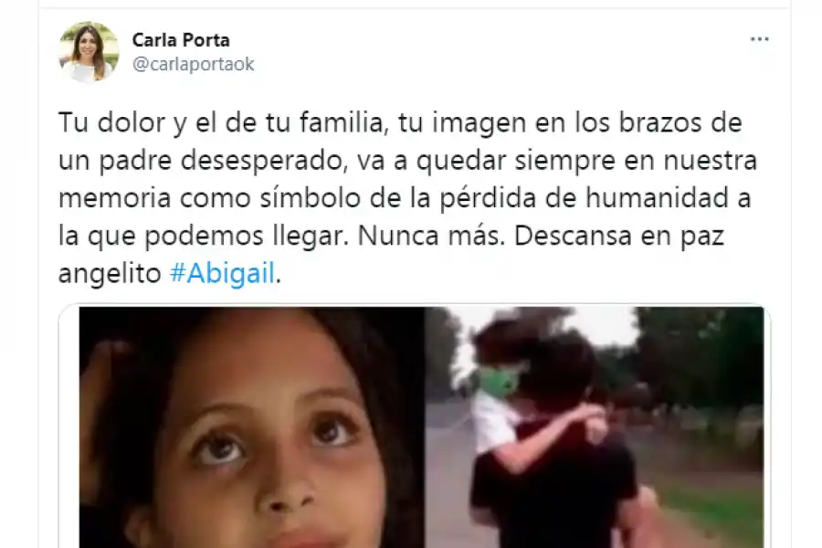 El último adiós a Abigail en las redes