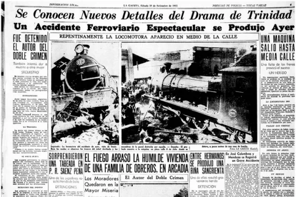 El tren que se estacionó en la calle 9 de Julio