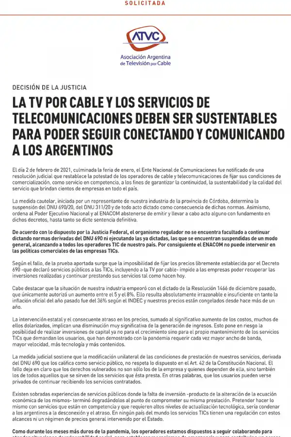 Decisión de la Justicia