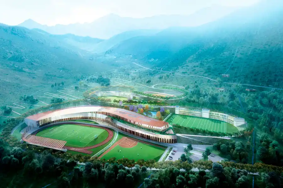 DE OTRO MUNDO. Vista aérea de lo que sería el proyecto cuando esté terminado, en Tafí del Valle. 