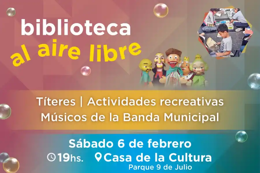 Invitan a una tarde de lectura, títeres y música en la Casa de la Cultura municipal