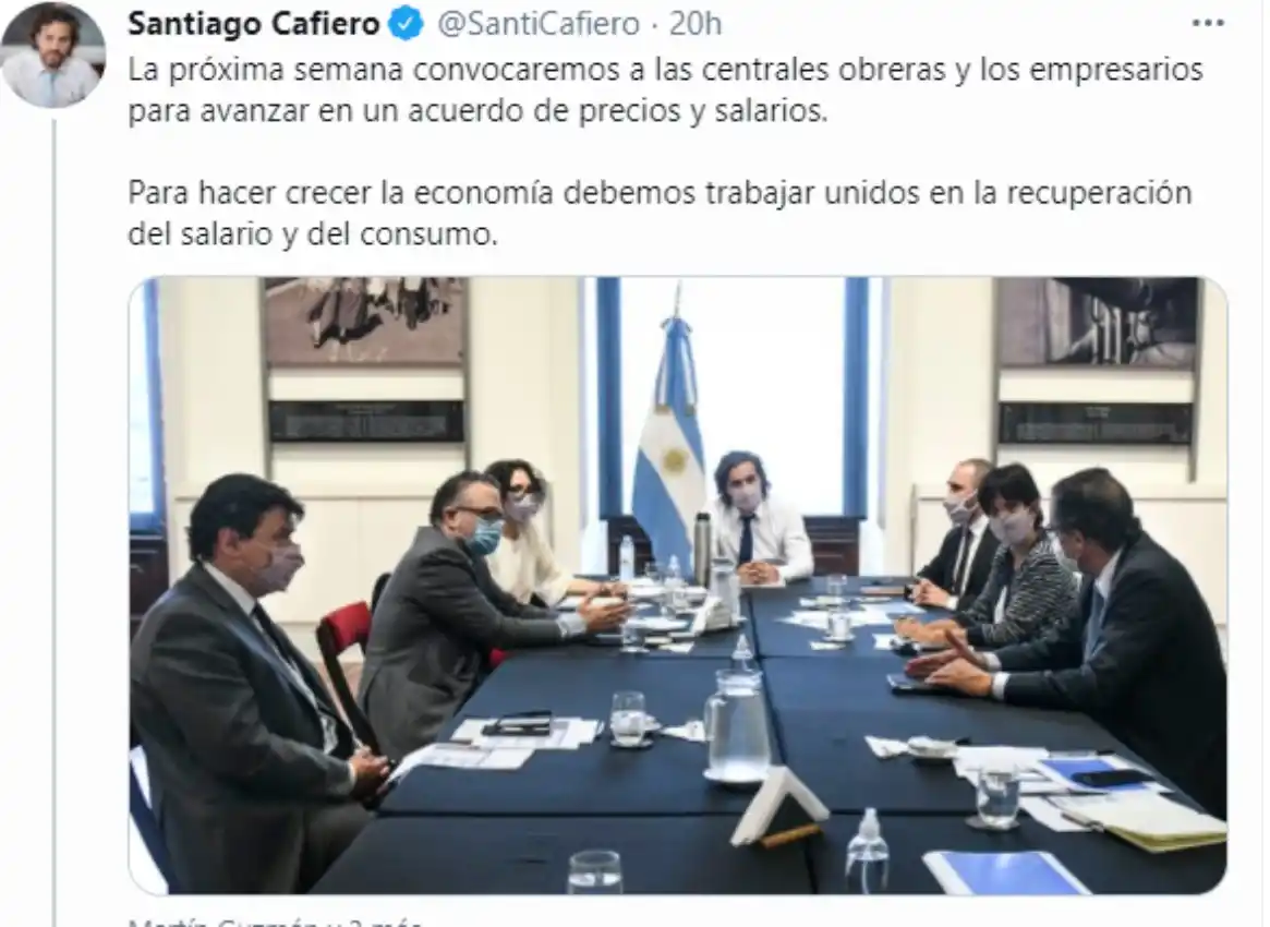 Santiago Cafiero: vamos a defender las paritarias libres, sin pisos ni techos