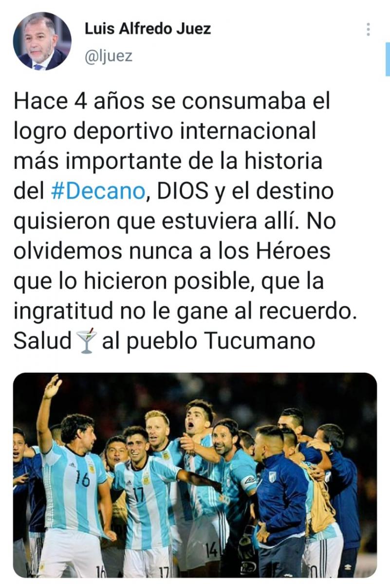 Luis Juez y los jugadores de Atlético Tucumán recordaron la Hazaña de Quito