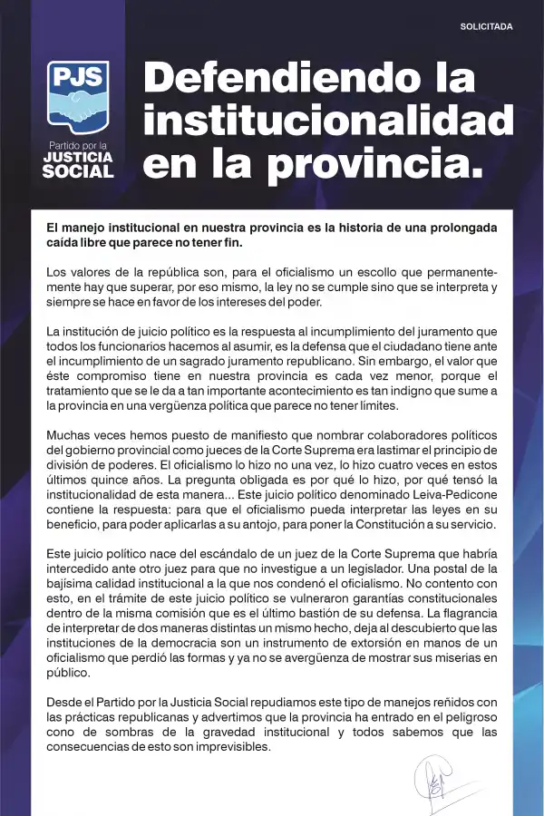 Defendiendo la institucionalidad en la provincia