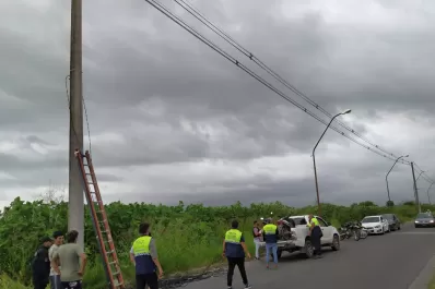 Sorprendieron a cuatro falsos técnicos cuando robaban cables del alumbrado público