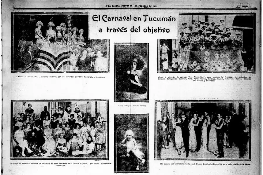 FOTOGRAFÍAS. Nuestro diario exponía distintas imágenes de las fiestas, de los corsos, de los bailes y de los disfraces. 