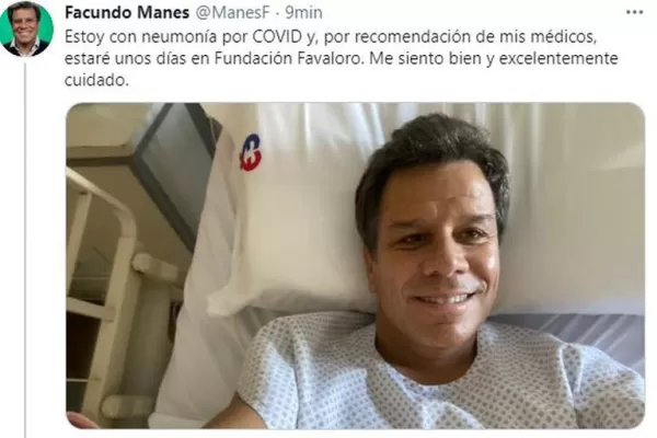 El neurocientífico Facundo Manes anunció que está internado por coronavirus