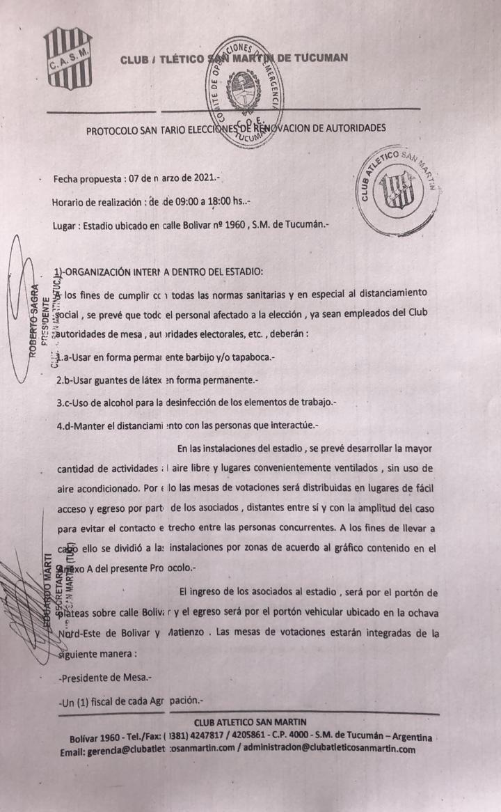 El Santo definió su cronograma electoral y estableció el protocolo para el 7 de marzo