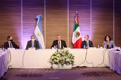 El Presidente Alberto Fernández se reunió con empresarios en su visita a México