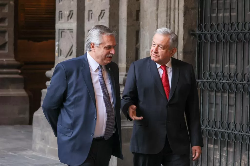 Alberto Fernández y Andrés Manuel López Obrador, en México. 