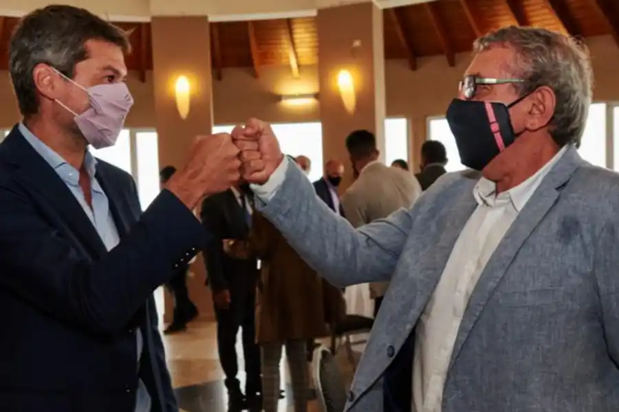 ENCUENTRO. Rubén Moisello, el candidato a presidente de San Martín por el oficialismo, se reunió con el ministro Lammens.