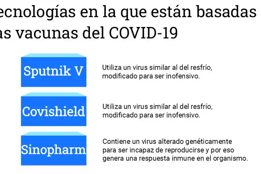 Covid-19: conocé qué tienen en común y qué diferencias hay entre los tres tipos de vacunas disponibles en el país