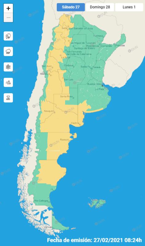 Tucumán está bajo alerta amarilla por posibles tormentas fuertes a la tarde y a la noche