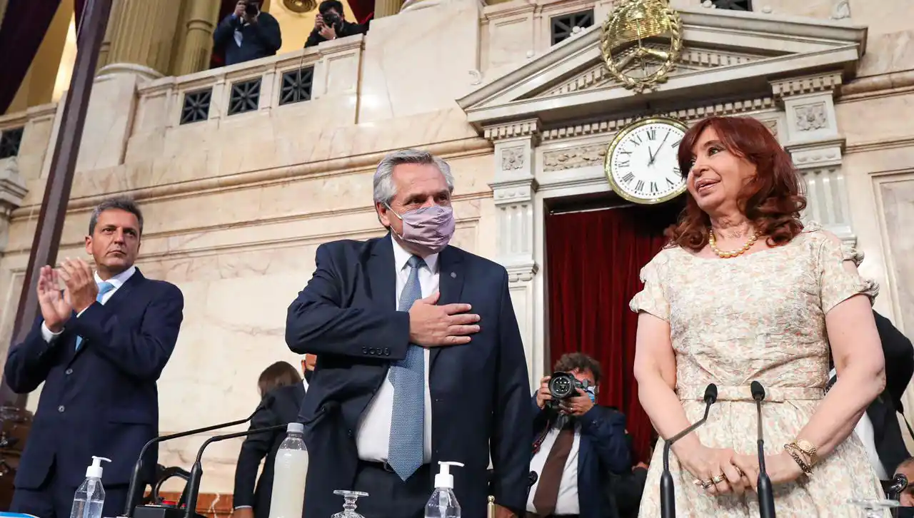 ANUNCIO. Durante su discurso de apertura del 139° período ordinario de sesiones del Congreso nacional, el presidente, Alberto Fernández, adelantó que iniciará querellas contra los responsables del Gobierno macrista, por administración fraudulenta y malversación de caudales públicos en el marco de la toma del crédito del FMI por U$S 44.000 millones.