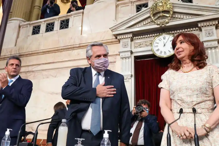 ANUNCIO. Durante su discurso de apertura del 139° período ordinario de sesiones del Congreso nacional, el presidente, Alberto Fernández, adelantó que iniciará querellas contra los responsables del Gobierno macrista, por administración fraudulenta y malversación de caudales públicos en el marco de la toma del crédito del FMI por U$S 44.000 millones.