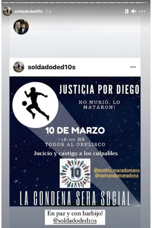 Gianinna Maradona convocó a una marcha para pedir justicia por Diego