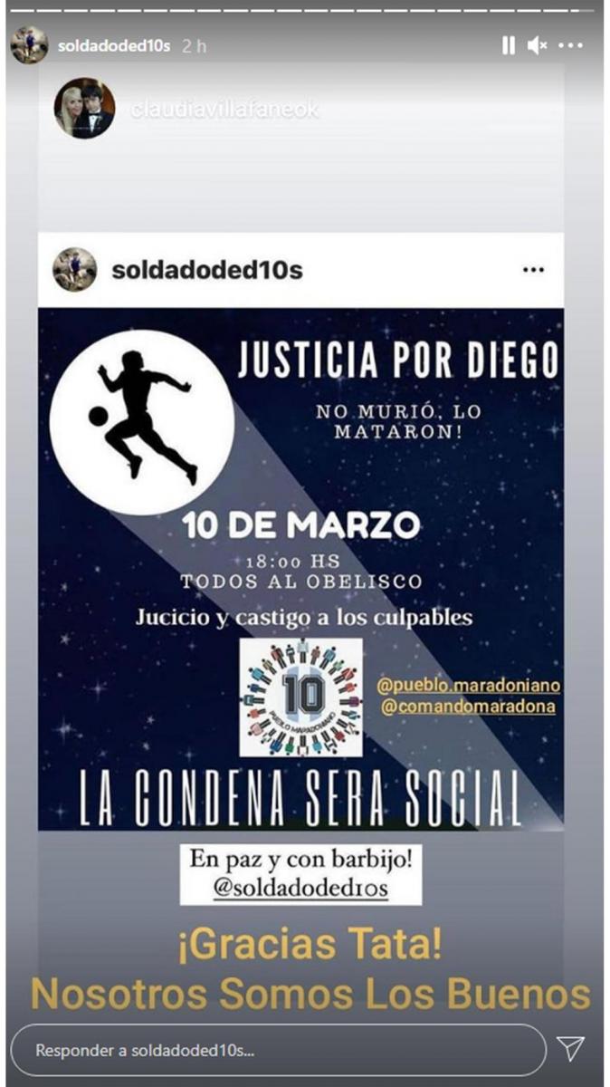 Gianinna Maradona convocó a una marcha para pedir justicia por Diego