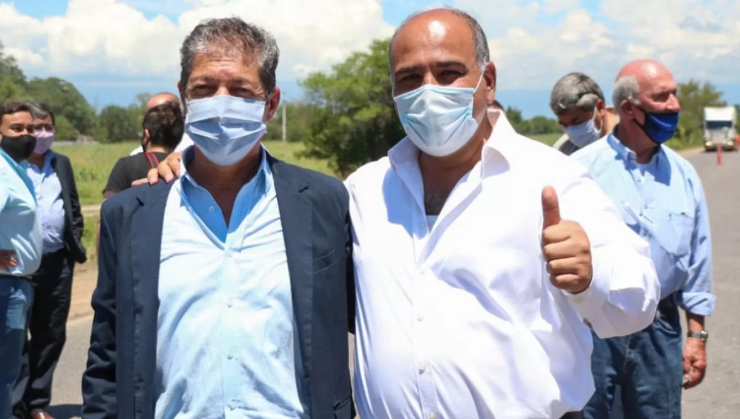¿UN MENSAJE? Abboud posó junto al gobernador Juan Manzur durante una visita a la provincia del ministro de Obras Públicas de Nación, Gabriel Katopodis.