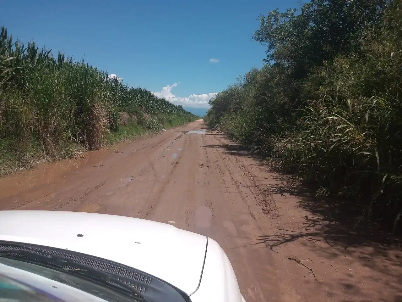 La ruta 334 se convierte en río cada vez que llueve