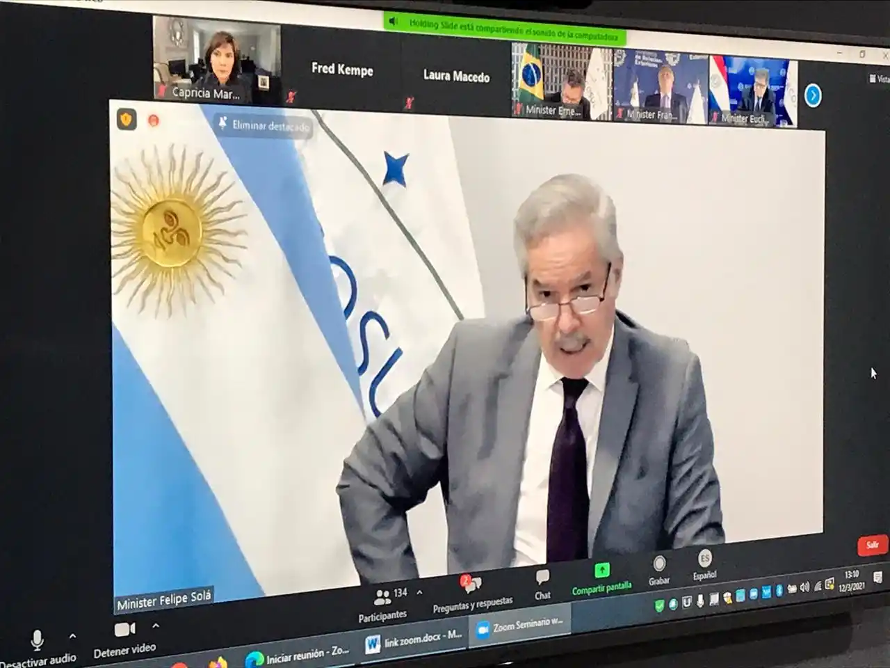 Solá reafirmó la voluntad de integración del Mercosur