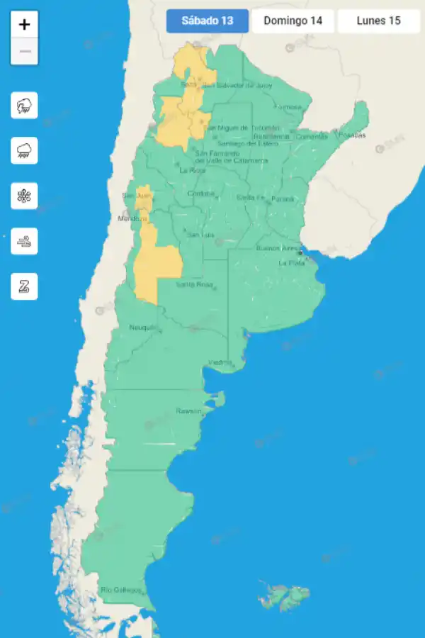 Tucumán está en alerta nivel amarillo por posibles tormentas fuertes