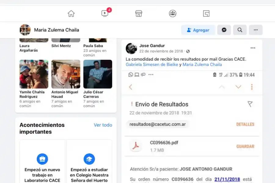 EN REDES II. Captura de pantalla del post de José Antonio Gandur (h) mencionado en la nota.