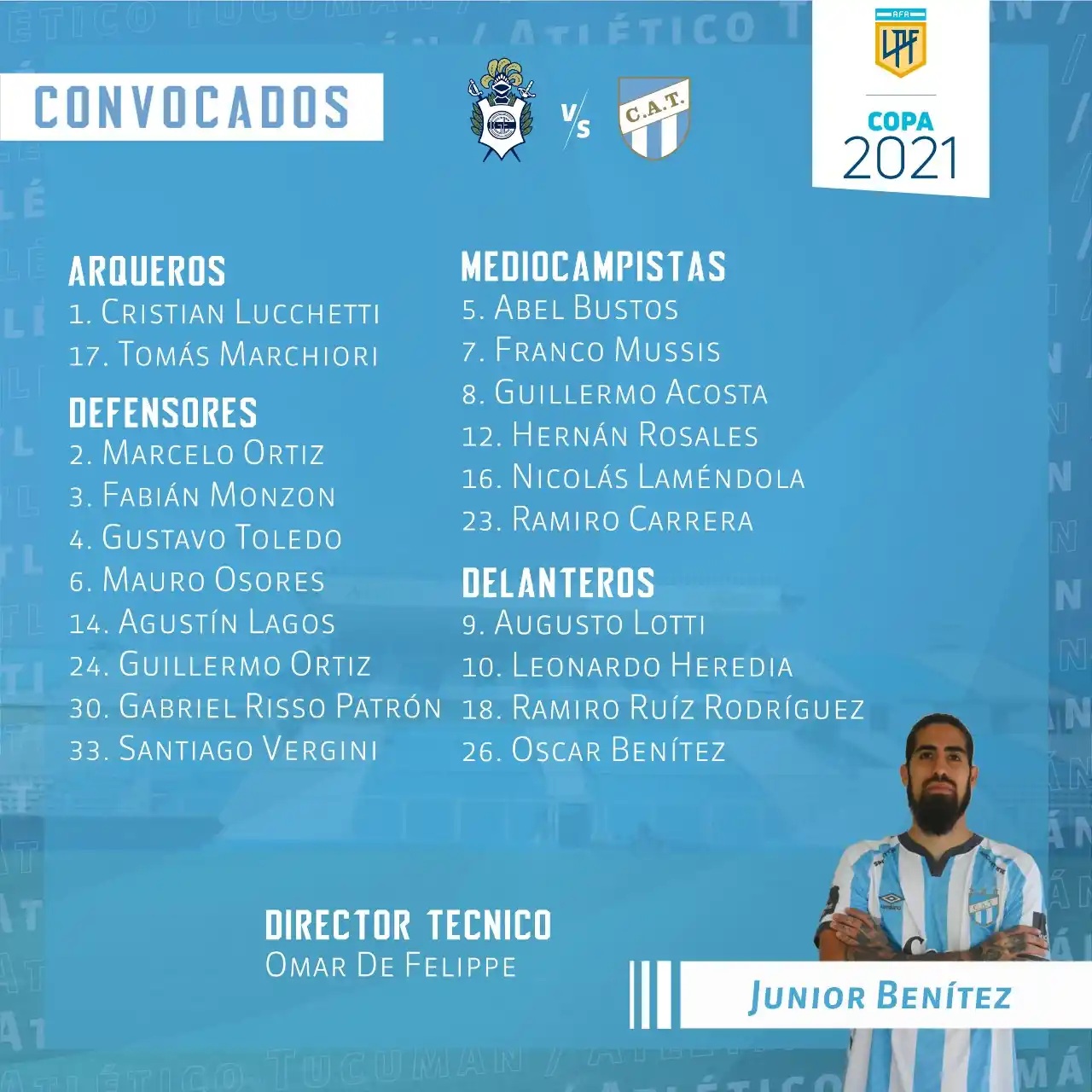 Atlético contará con el regreso de Pupa Heredia para enfrentar a Gimnasia