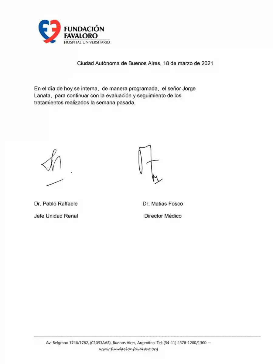 Internan nuevamente a Jorge Lanata en la Fundación Favaloro