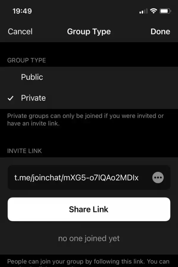 EN SECRETO. La creciente red Telegram admite grupos privados. 