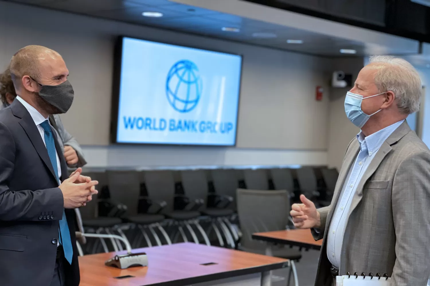 MARTÍN GUZMAN. Ministro de Economía, en reunión con representantes del Banco Mundial. Foto de Twitter @Martin_M_Guzman